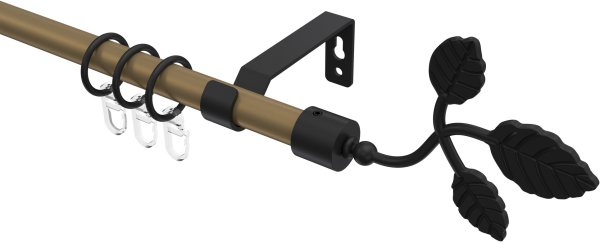 Gardinenstange Metall 16 mm Ø OLYMP - Alessia Gold matt / Schwarz 100 cm