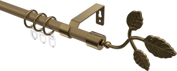 Gardinenstange Metall 16 mm Ø OLYMP - Alessia Gold matt / Messing Antik 100 cm