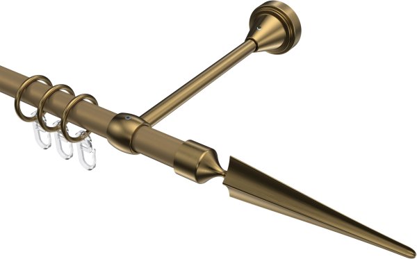 Gardinenstange Metall 16 mm Ø PRIMUS - Lorenzo Gold matt / Messing Antik 100 cm