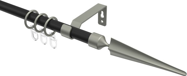 Gardinenstange Metall 16 mm Ø OLYMP - Lorenzo Schwarz / Chrom matt 100 cm