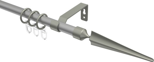 Gardinenstange Metall 16 mm Ø OLYMP - Lorenzo Silbergrau / Chrom matt 100 cm