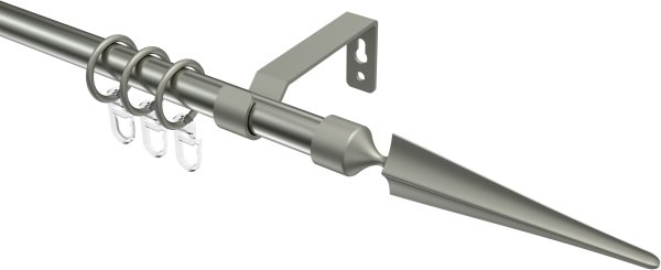 Gardinenstange Metall 16 mm Ø OLYMP - Lorenzo Edelstahl-Optik / Chrom matt 100 cm