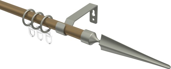 Gardinenstange Metall 16 mm Ø OLYMP - Lorenzo Gold matt / Chrom matt 100 cm