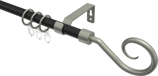 Gardinenstange Metall 16 mm Ø OLYMP - Allegra Schwarz / Chrom matt 100 cm