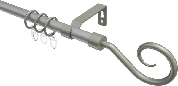 Gardinenstange Metall 16 mm Ø OLYMP - Allegra Silbergrau / Chrom matt 100 cm