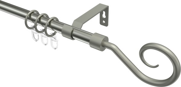 Gardinenstange Metall 16 mm Ø OLYMP - Allegra Edelstahl-Optik / Chrom matt 100 cm