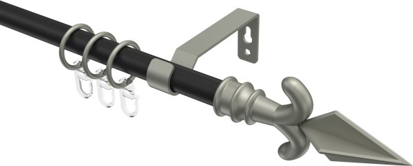 Gardinenstange Metall 16 mm Ø OLYMP - Matteo Schwarz / Chrom matt 100 cm