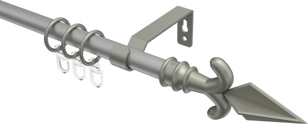 Gardinenstange Metall 16 mm Ø OLYMP - Matteo Silbergrau / Chrom matt 100 cm