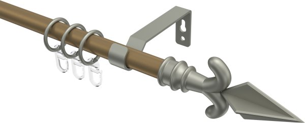 Gardinenstange Metall 16 mm Ø OLYMP - Matteo Gold matt / Chrom matt 100 cm