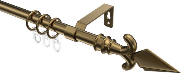 Gardinenstange Metall 16 mm Ø OLYMP - Matteo Messing Antik 100 cm