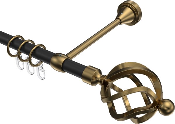 Gardinenstange Metall 16 mm Ø PRIMUS - Paolo Schwarz / Messing Antik 100 cm