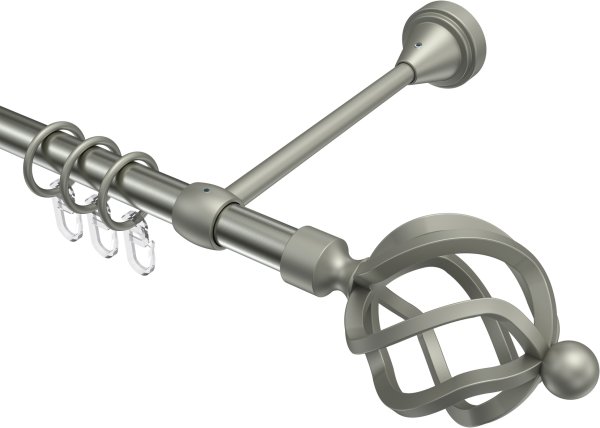 Gardinenstange Metall 16 mm Ø PRIMUS - Paolo Edelstahl-Optik / Chrom matt 100 cm