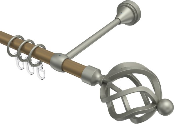 Gardinenstange Metall 16 mm Ø PRIMUS - Paolo Gold matt / Chrom matt 100 cm