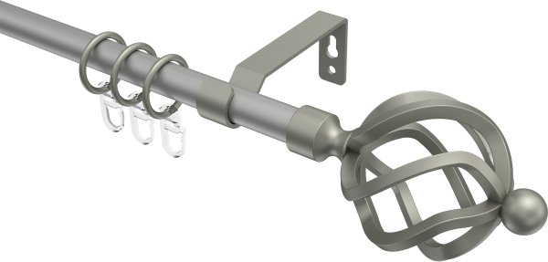 Gardinenstange Metall 16 mm Ø OLYMP - Paolo Silbergrau / Chrom matt 100 cm