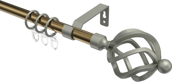 Gardinenstange Metall 16 mm Ø OLYMP - Paolo Messing Antik / Chrom matt 100 cm