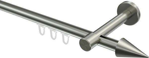 Innenlauf Gardinenstange Edelstahl-Optik 16 mm Ø SINUX - Scarano 100 cm