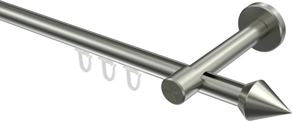 Innenlauf Gardinenstange Edelstahl-Optik 16 mm Ø SINUX - Castello 100 cm