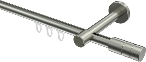 Innenlauf Gardinenstange Edelstahl-Optik 16 mm Ø SINUX - Caras 100 cm