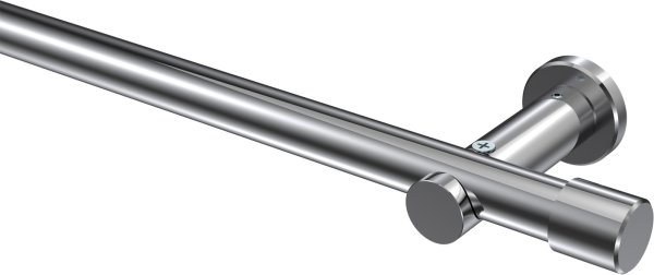 Gardinenstange Metall 20 mm Ø PLATON - Santo Chrom (ohne Ringe) 100 cm