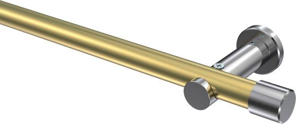Gardinenstange Metall 20 mm Ø PLATON - Santo Messing-Optik / Chrom (ohne Ringe) 100 cm