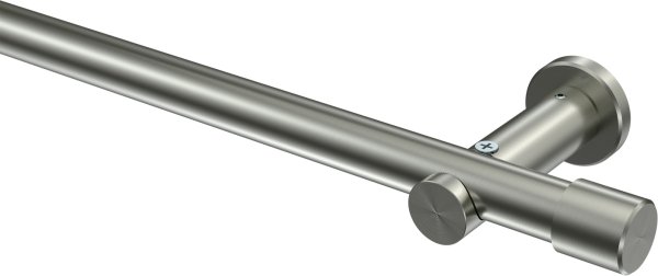Gardinenstange Edelstahl-Optik 20 mm Ø PLATON - Santo (ohne Ringe) 100 cm