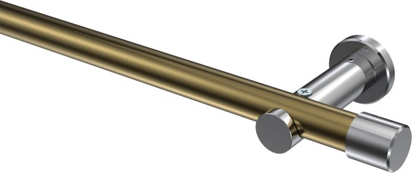 Gardinenstange Metall 20 mm Ø PLATON - Santo Messing Antik / Chrom (ohne Ringe) 100 cm