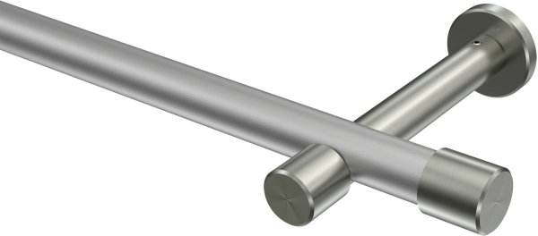 Gardinenstange Metall 20 mm Ø PRESTIGE - Santo Silbergrau / Edelstahl-Optik (ohne Ringe) 100 cm