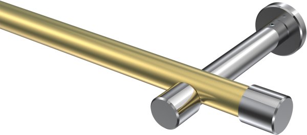 Gardinenstange Metall 20 mm Ø PRESTIGE - Santo Messing-Optik / Chrom (ohne Ringe) 100 cm
