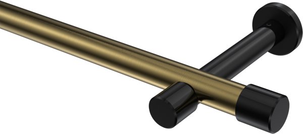 Gardinenstange Metall 20 mm Ø PRESTIGE - Santo Messing Antik / Schwarz (ohne Ringe) 100 cm