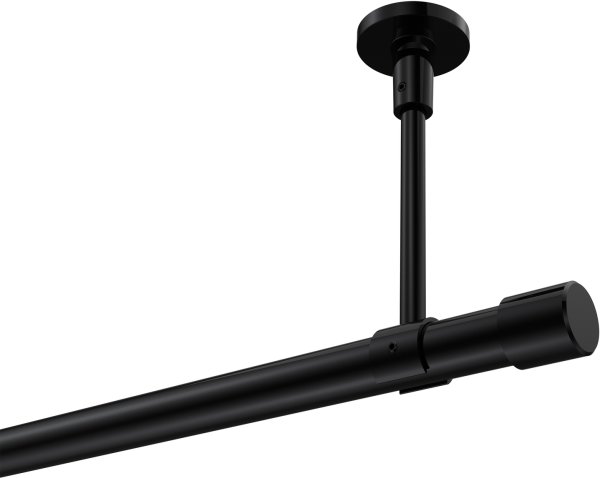 Gardinenstange Metall 20 mm Ø SONETTE - Santo Schwarz (ohne Ringe) 120 cm