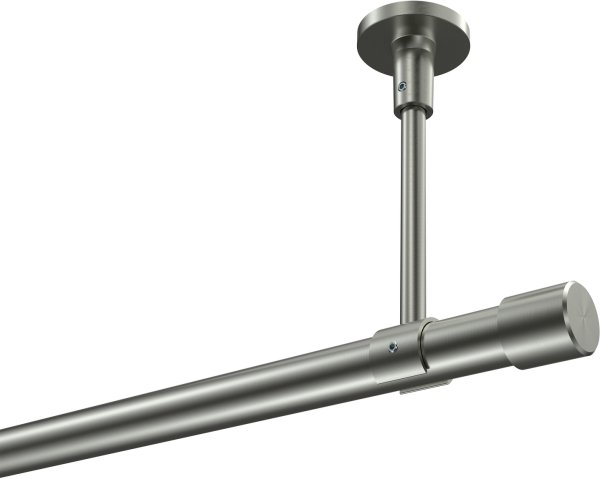 Gardinenstange Edelstahl-Optik 20 mm Ø SONETTE - Santo (ohne Ringe) 260 cm (2 x 130 cm)