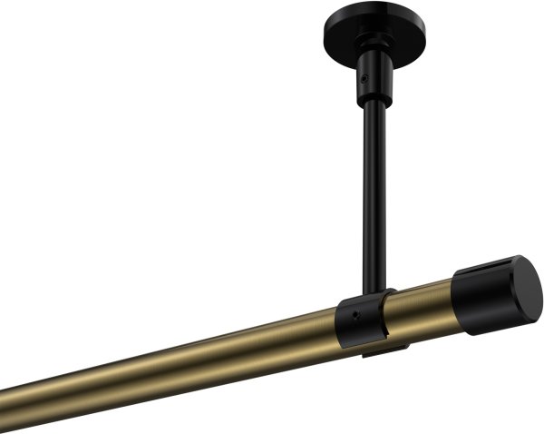 Gardinenstange Metall 20 mm Ø SONETTE - Santo Messing Antik / Schwarz (ohne Ringe) 420 cm (3 x 140 cm)