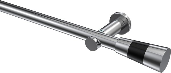 Gardinenstange Metall 20 mm Ø PLATON - Tanara Chrom (ohne Ringe) 100 cm