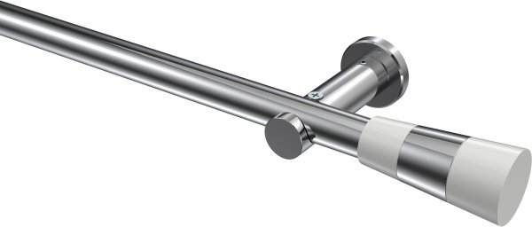 Gardinenstange Metall 20 mm Ø PLATON - Tanara Chrom (ohne Ringe) 100 cm