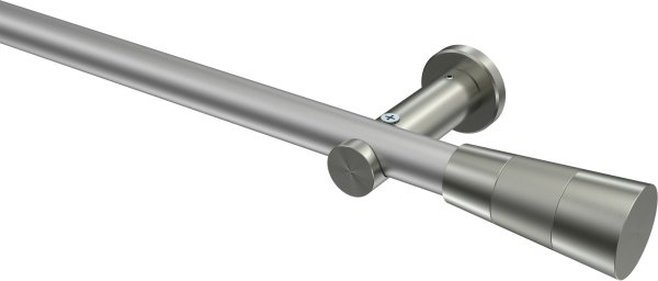 Gardinenstange Metall 20 mm Ø PLATON - Tanara Silbergrau / Edelstahl-Optik (ohne Ringe) 100 cm