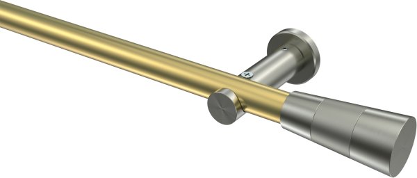 Gardinenstange Messing-Optik / Edelstahl-Optik 20 mm Ø PLATON - Tanara (ohne Ringe) 100 cm