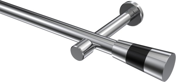 Gardinenstange Metall 20 mm Ø PRESTIGE - Tanara Chrom (ohne Ringe) 100 cm