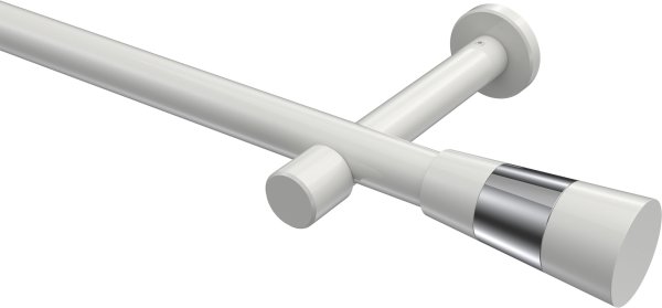 Gardinenstange Metall 20 mm Ø PRESTIGE - Tanara Weiß (ohne Ringe) 100 cm