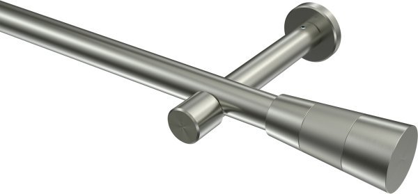 Gardinenstange Edelstahl-Optik 20 mm Ø PRESTIGE - Tanara (ohne Ringe) 100 cm