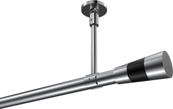Gardinenstange Metall 20 mm Ø SONETTE - Tanara Chrom (ohne Ringe) 420 cm (3 x 140 cm)