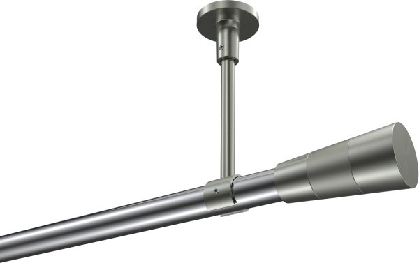 Gardinenstange Metall 20 mm Ø SONETTE - Tanara Chrom / Edelstahl-Optik (ohne Ringe) 420 cm (3 x 140 cm)