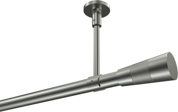 Gardinenstange Edelstahl-Optik 20 mm Ø SONETTE - Tanara (ohne Ringe) 420 cm (3 x 140 cm)
