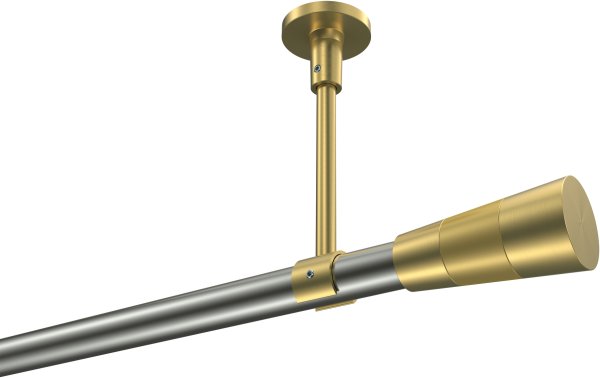 Gardinenstange Edelstahl-Optik / Messing-Optik 20 mm Ø SONETTE - Tanara (ohne Ringe) 100 cm