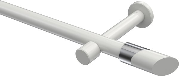 Gardinenstange Metall 20 mm Ø PRESTIGE - Verano Weiß (ohne Ringe) 100 cm
