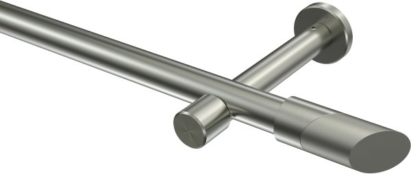 Gardinenstange Edelstahl-Optik 20 mm Ø PRESTIGE - Verano (ohne Ringe) 100 cm