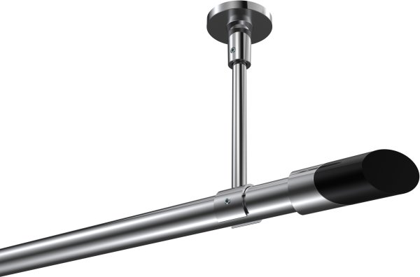 Gardinenstange Metall 20 mm Ø SONETTE - Verano Chrom (ohne Ringe) 420 cm (3 x 140 cm)