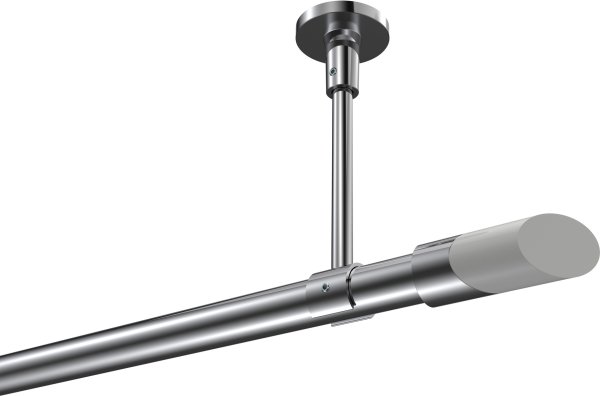 Gardinenstange Metall 20 mm Ø SONETTE - Verano Chrom (ohne Ringe) 420 cm (3 x 140 cm)