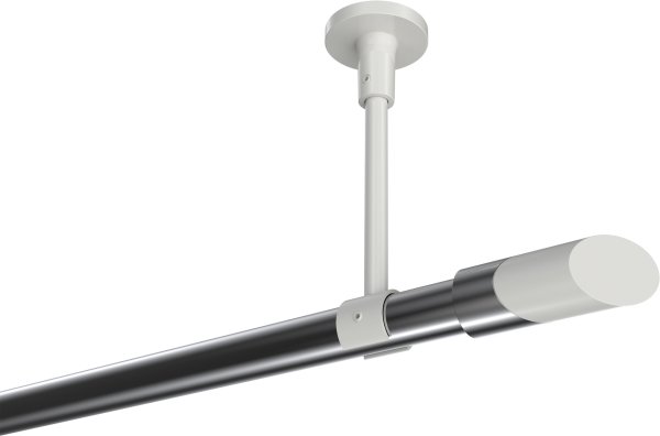 Gardinenstange Metall 20 mm Ø SONETTE - Verano Chrom / Weiß (ohne Ringe) 100 cm