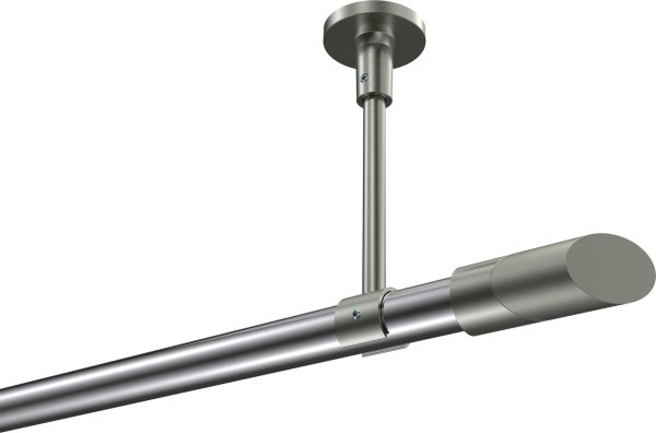 Gardinenstange Metall 20 mm Ø SONETTE - Verano Chrom / Edelstahl-Optik (ohne Ringe) 100 cm