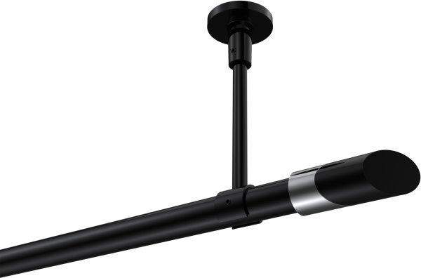 Gardinenstange Metall 20 mm Ø SONETTE - Verano Schwarz (ohne Ringe) 420 cm (3 x 140 cm)